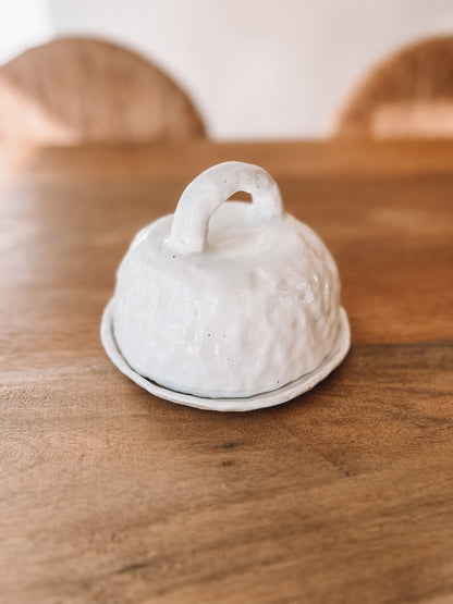White butter dish