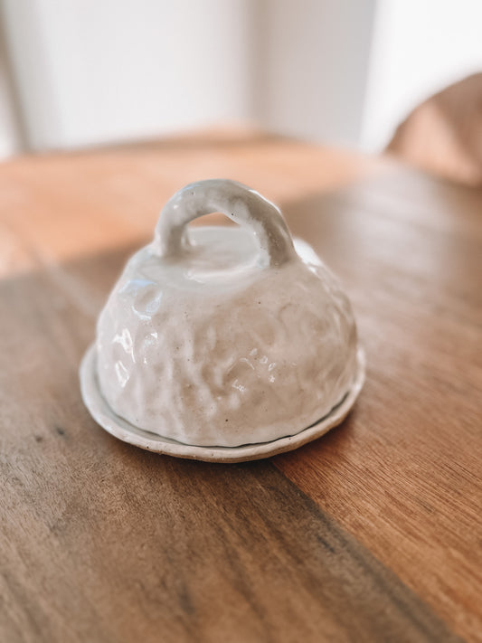 White butter dish